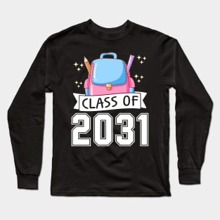 Class of 2031 Grow with me gift for kindergarten, preschool boys, girls and teachers Long Sleeve T-Shirt